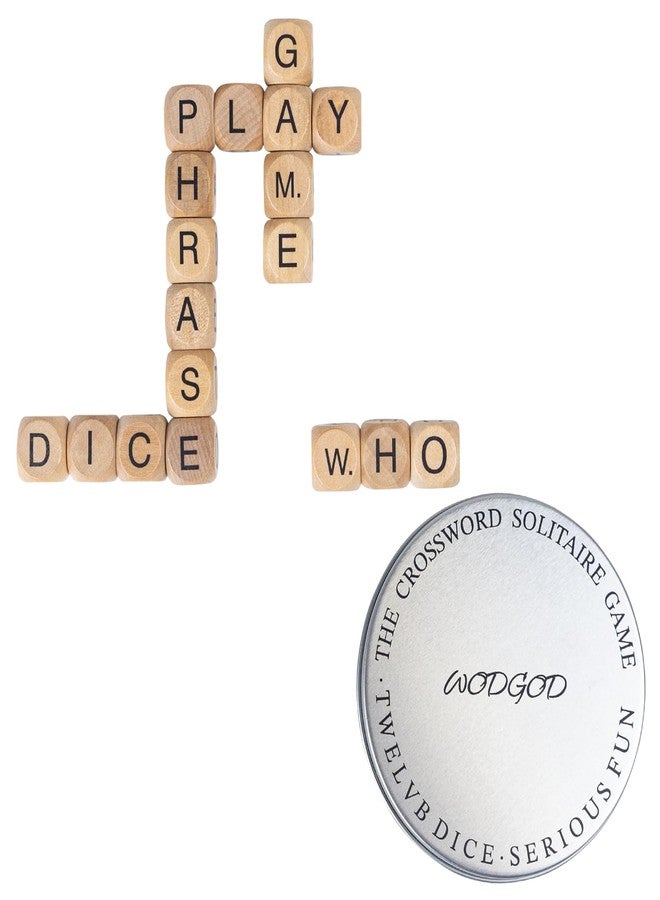 WodGod Crossword Dice Challenge Set for Adults - 18 Wooden Letter Dice with Enhanced Vowel Distribution for Multiplayer Games & Vocabulary Building - Image 1